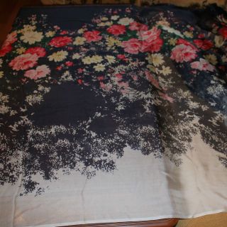 100% pure silk chiffon fabric floral pattern 6MM sell by yard