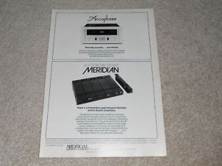 Newly listed Accuphase, Meridian Ad, 1 pg, Component System, 1984