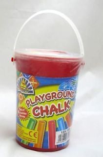 Pot of 6 large chunky playground coloured chalk sticks outdoor or 