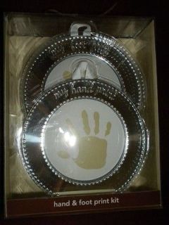 carter s hand and foot print keepsake silver new in