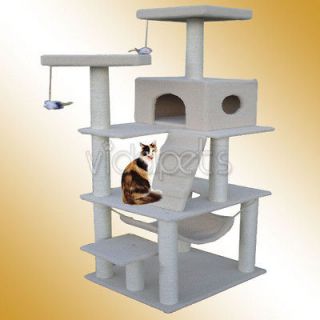72 Natural white Cat Tree Condo Furniture 116 Scratch Post Pet House