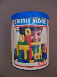 vintage playskool bristle blocks basic set  15
