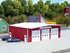 Pikestuff HO Scale Red Fire Station Building Kit NEW 541 0192
