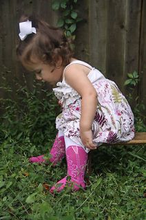   /TODDLER COWBOY BOOT TIGHTS, PINK BOOTZIES, SZ 6 18 MOS,LOOK REAL