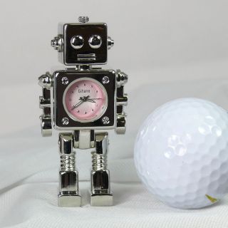 12023 Mini Robot Clock ROCKY GITANO  MADE IN KOREA(JAPAN MOVT) FREE 