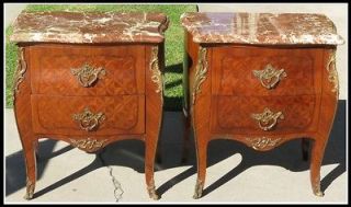 Superb Pair of Antique French Louis XV Style Bombay Marble Top 