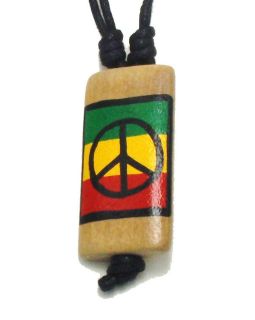   Wooden Handmade Painted Peace CND Handmade Slip Knot Necklace   New