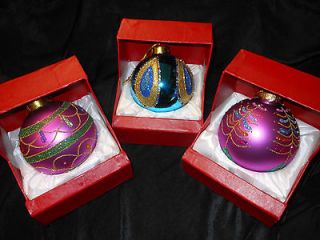 Glass Festive Peacock Decorated Ornaments 4 styles/Each Sold 