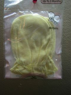 new Day Dreamers yellow scratch mittens gloves 0 3 months infant baby 