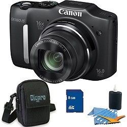 Canon Powershot SX160 IS 16MP 16x Optical Zoom Digital Camera   8GB 