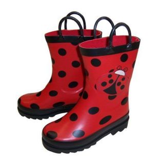 Little Girls Red Ladybug Rain Boots. GNR408003WM