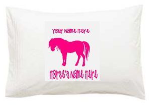 Personalised your name, horses name, horse print pillowcase