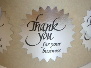 Thank You For Your Business Sticker Label 1 1/2 Starburst Bright 