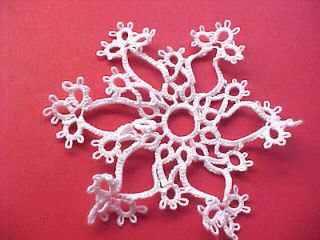 Tatted Snowflake White by Dove Country 4 by 4 NEW Christmas Holiday 
