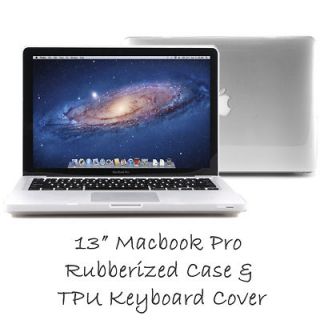 Clear Rubberized Hard Case Skin for MacBook Pro 13+TPU Keyboard Cover
