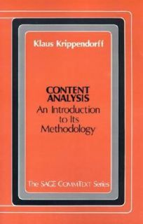   to Its Methodology Vol. 5 by Klaus Krippendorff 1980, Paperback