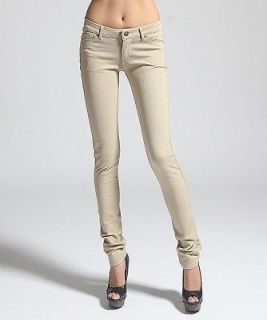   Women Colored Stretch SKINNY PANTS JEGGINGS Low Rise Knit Jeans NEW
