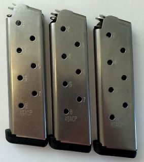 Colt 1911 45acp 8 RD Round Magazines/Clips w/Base Bumper Mag/Clip 