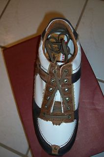MENS REPLAY FASHION SNEAKERS SIZE 8.5 RET $125WHITE  C0FFEE STYLE 