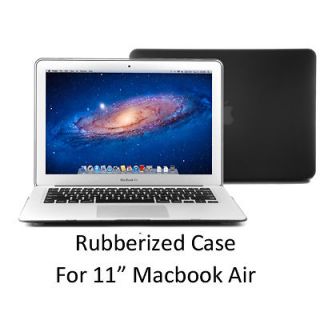 Black Rubberized see through Hard Shell Snap On Case Cover for Macbook 