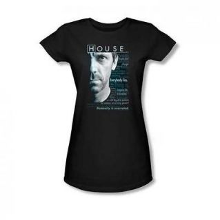 House M.D MD Houseisms Hugh Laurie New Licensed Junior Woman T Shirt 