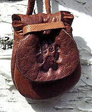 wolf paw print medicine bag leather pouch pendant 056 time