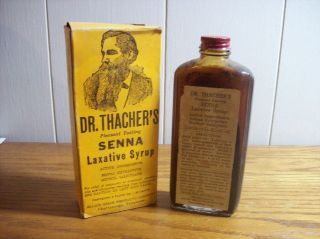 old dr thacher s senna laxative syrup bottle box time