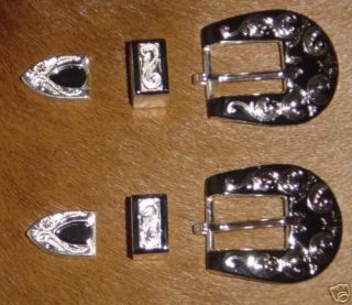 Newly listed Black SilverScroll Engraved Bridle Spurs Buckle Buckles