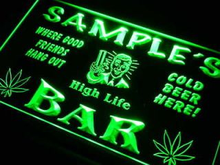 tp tm Name Personalized Custom Marijuana High Life Bar Beer Neon Sign