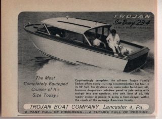 1959 Vintage Ad Trojan Sea Breeze 23 Foot Boats Lancaster,PA