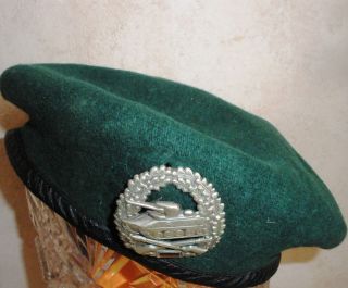 German Military Green Beret cap hat badge cockade Tank Flag