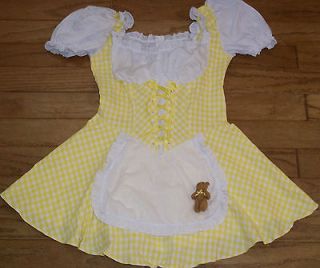 Leg Avenue Yellow Gingham Check Goldilocks Teddy Bear Costume Dress 