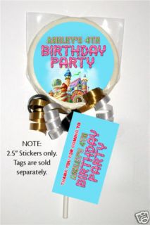 12 candyland birthday party lollipop stickers one day shipping 