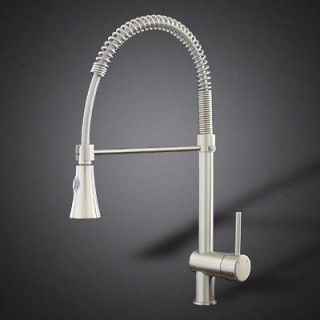 New 22 Brushed Nickel Kitchen Faucet Bar Sink Pull Out Single Handle 