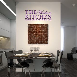 Kitchen Personalised Wall Sticker, Modern, Retro, Large Quote Custom 