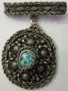 original silver brooch jewelry jerusalem palestine from israel time 