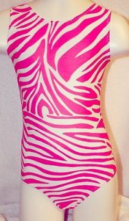 TLV Ice Fashions, New Girls 10/12 Pink & White Tiger Gymnastic Leotard 