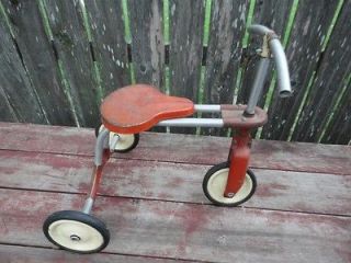Vintage 1950s Midwest Industries Red Metal Small Childs Tricycle