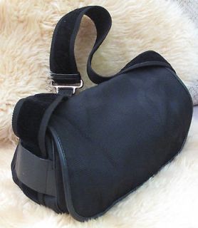 Authentic Yves Saint Laurent Rive Gauche Black Leather Shoulder Bag 