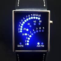 1pcs great blue led light mens fashion wrist watch l2