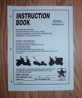   465609X24A LAWN TRACTOR OWNERS MANUAL WITH ILLUSTRATED PARTS LIST