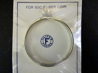 STERLING SILVER NEW OLD STOCK US FIFTY CENT PIECE COIN BEZEL