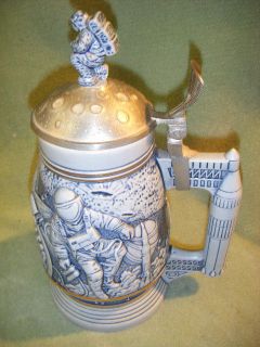  AVON LIDDED STEIN CONQUEST OF SPACE CERMARTE HANDCRAFTED in BRAZIL