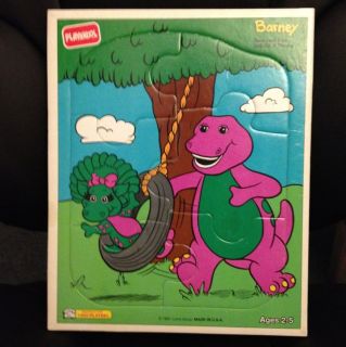 BARNEY Frame Tray Puzzle Backyard Fun Playskool 1993 Ages 2 5 Made In 