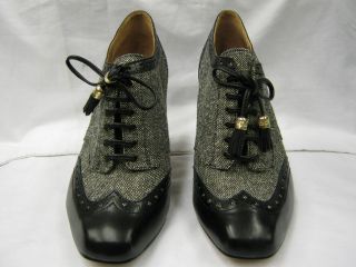 Clarks Bobby Banjo Black Leather and Fabric Lace Up SALE Shoe