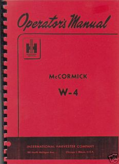 mccormick international w 4 tractor operator manual  16 04 