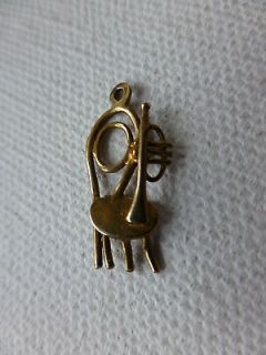 Vintage sterling silver musicians musical chair trumpet charm pendant 