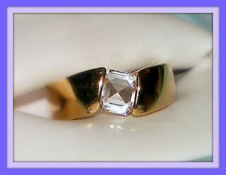 VINTAGE LIND 18K GOLD GP CLEAR RHINESTONE ANNIVERSARY PROMISE BAND 
