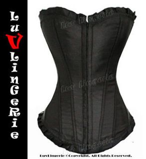 815b gothic victorian boned satin corset bustier l