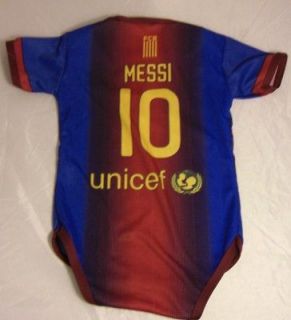 FCB Barcelona Lionel Messi # 10 Soccer baby body suit 6  12 months 